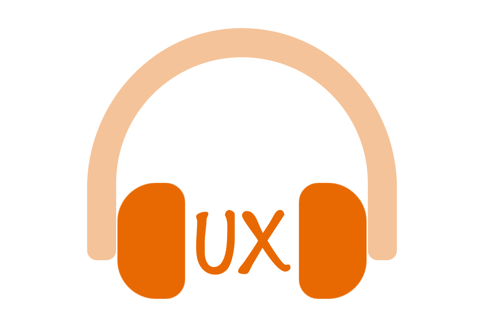 UX with headphones icon in orange